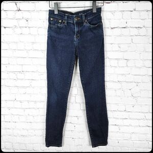 J. CREW Women's Deep Wash Whiskered Toothpick Tapered 8" Rise Skinny Jeans 26